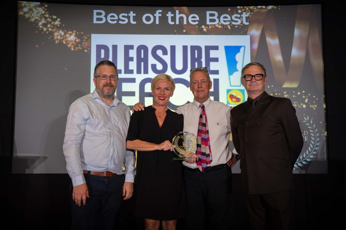 Blackpool Pleasure Beach executives celebrate their 'World's Best Theme Park' award.