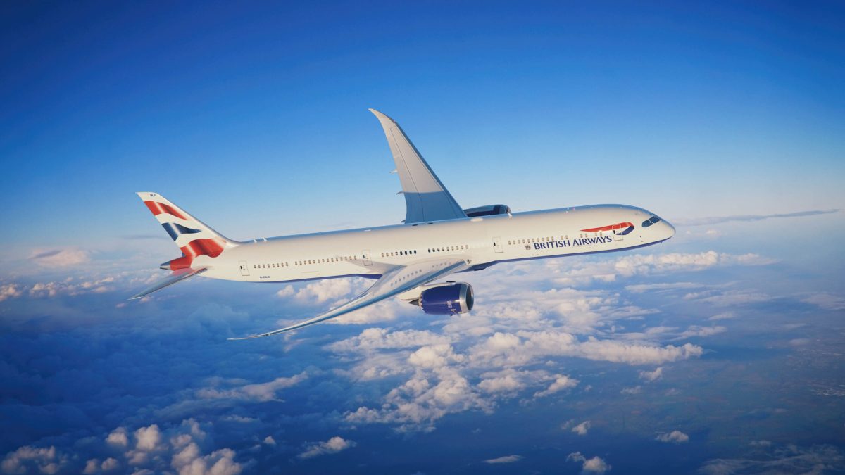 British Airways Boeing 787 Dreamliner in flight above clouds