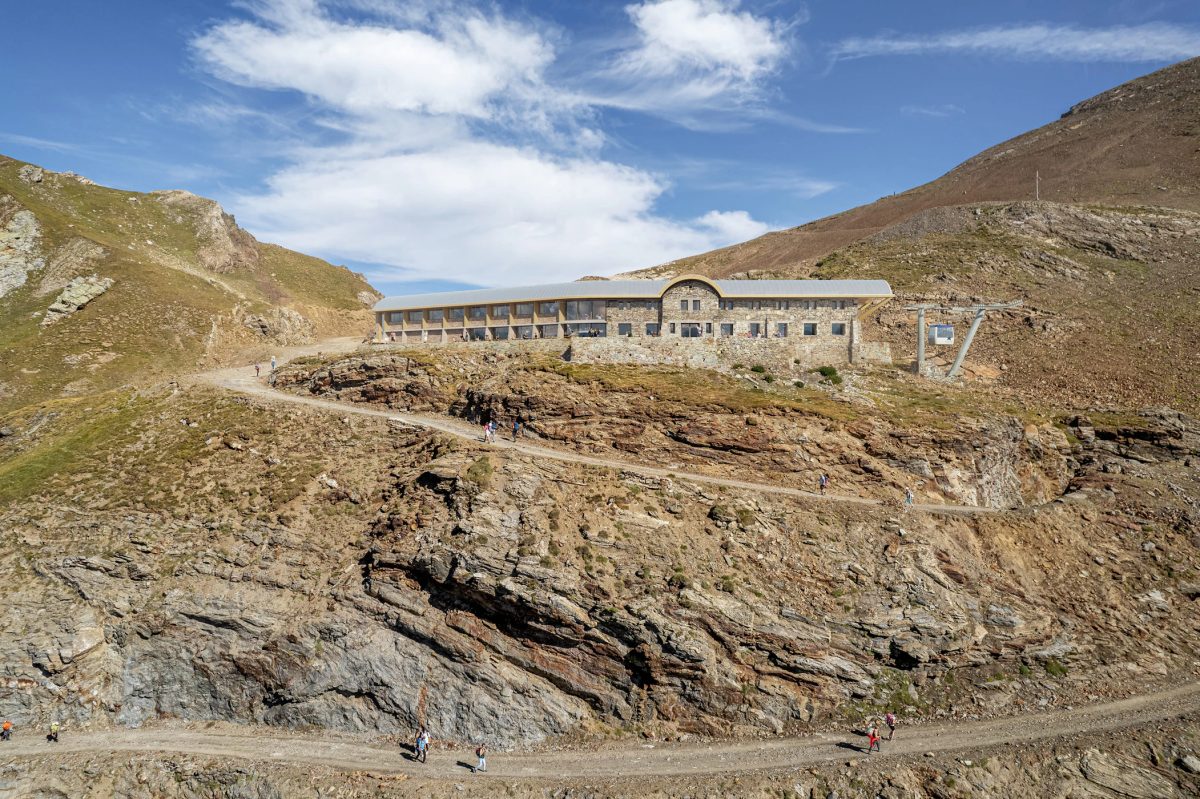 The newly reopened hotel perched high on a mountainside in the Pyrenees.
