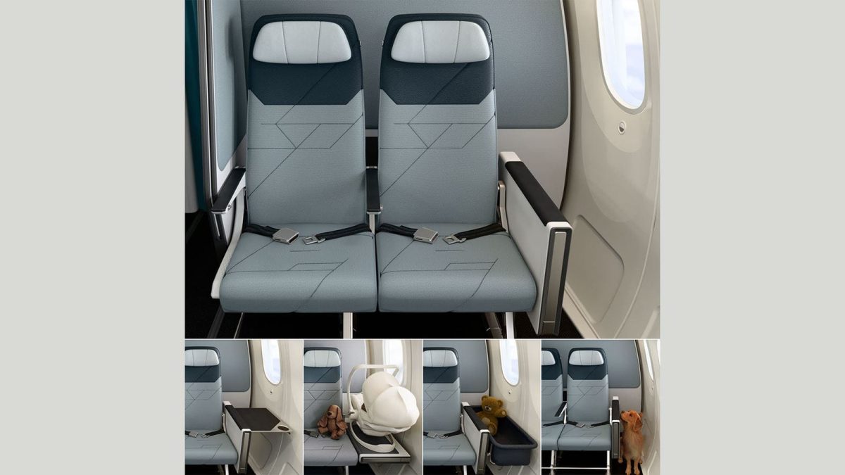 Middle seat aircraft design with dividing panels creating semi-private compartments
