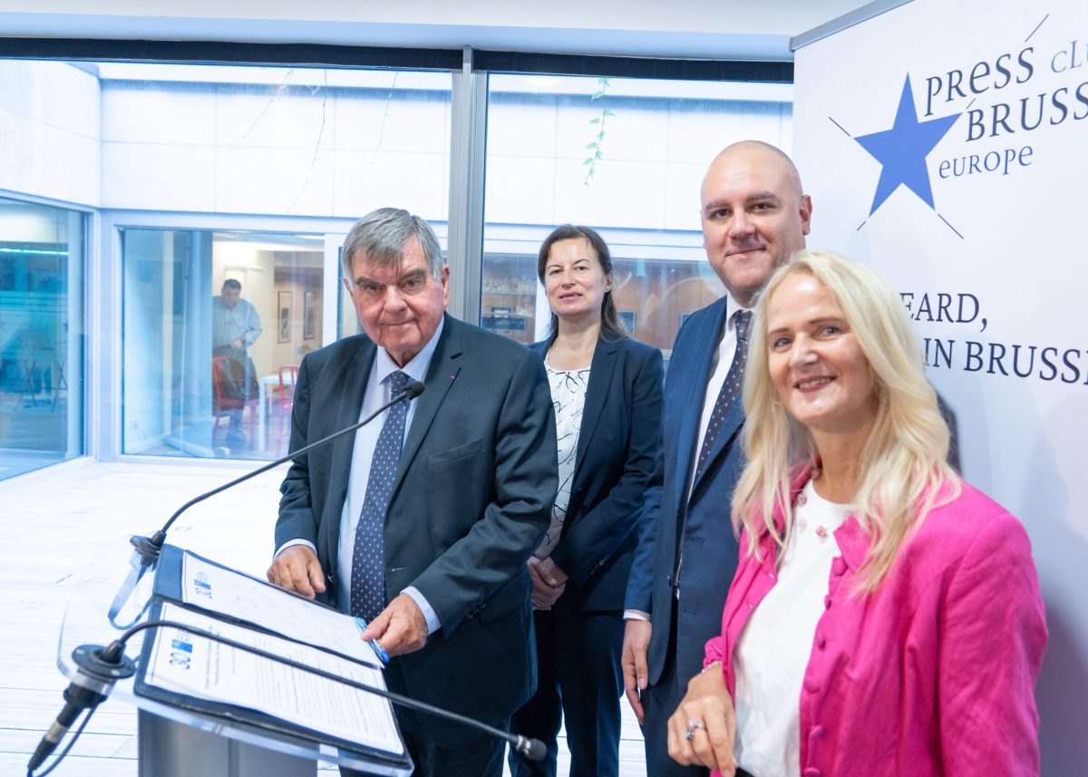 Press conference in Brussels with ESPA representatives advocating for medical spas.