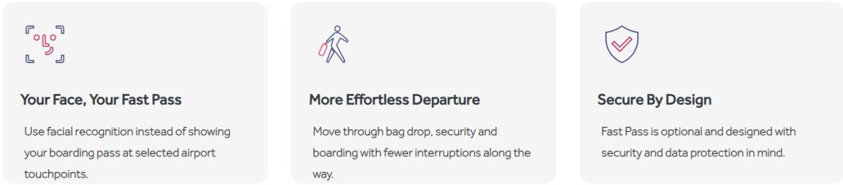 Qatar Airways Fast Pass biometric facial recognition boarding system interface